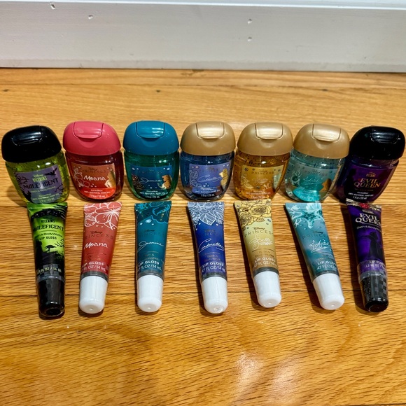 Bath & Body Works Disney Princess Assorted Hand Sanitizers and Lip Gloss Set